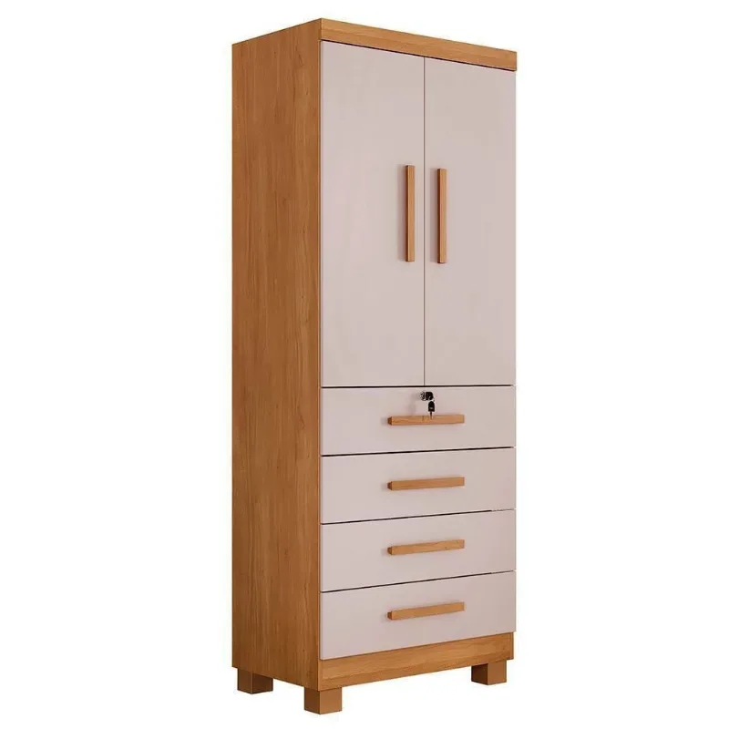 Armário Multiuso New Aurora 2 Portas 6 Prateleiras MDP 78CM Cinza