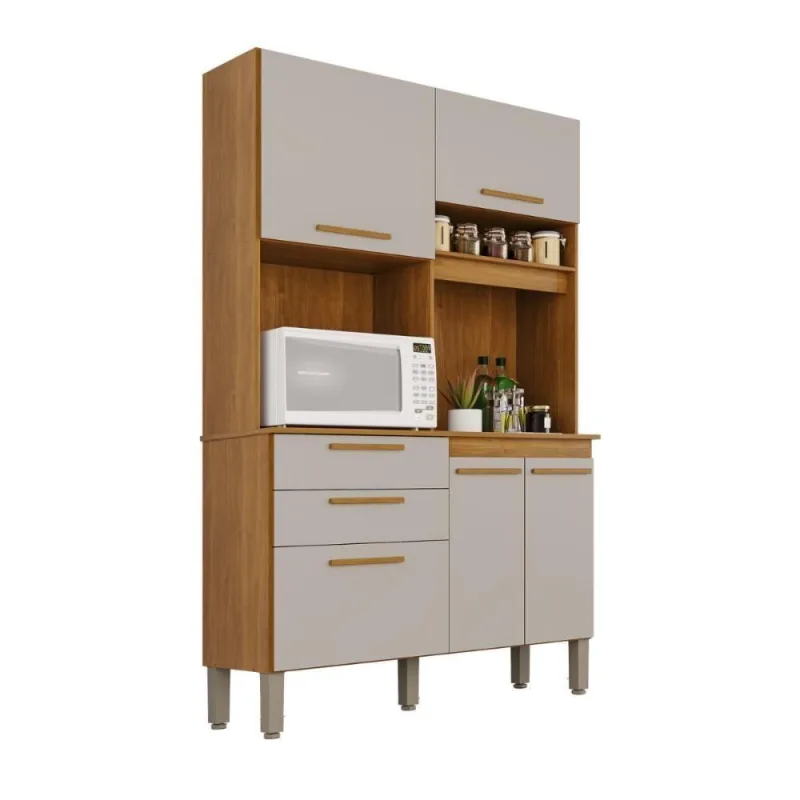 Armário de Cozinha Monâco 5 Portas 2 Gavetas MDF 110CM Branco 5 Prateleiras Mônaco - Monaco