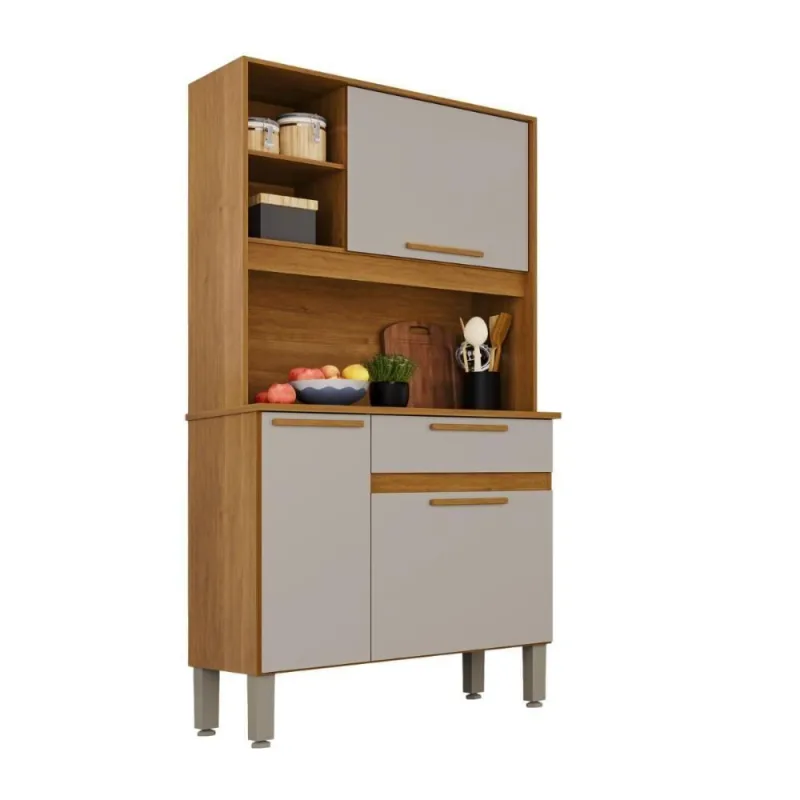 Armário de Cozinha Safira 3 Portas 1 Gaveta MDF 83CM Branco 176CM Safira - SAFIRA - Móveis