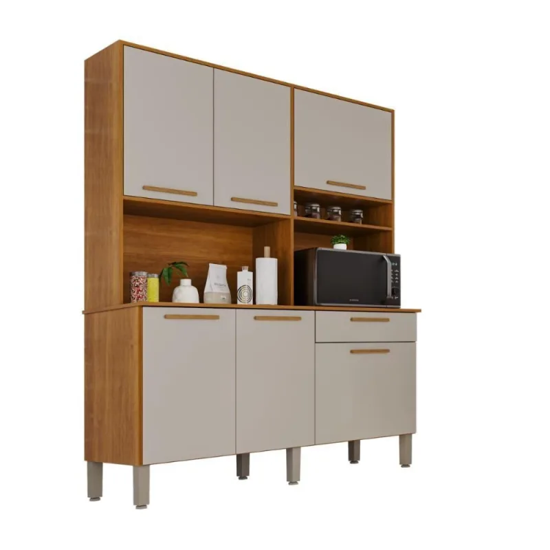 Armário de Cozinha Imperial 5 Portas 1 Gaveta MDF 160CM Cinza - Imperial