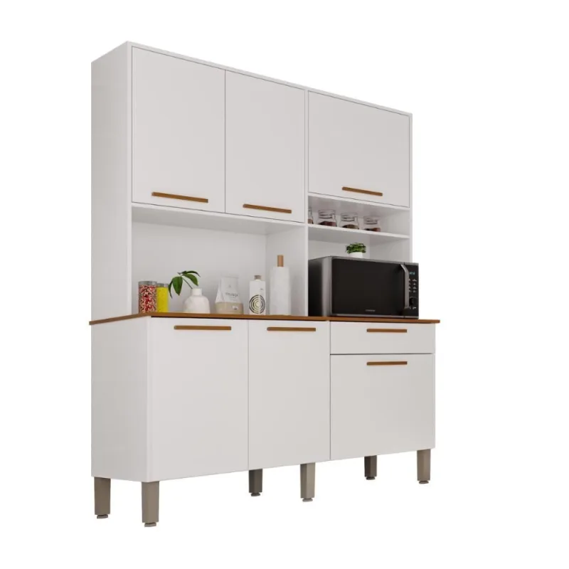 Armário de Cozinha Imperial 5 Portas 1 Gaveta MDF 160CM Branco-ypê - Imperial