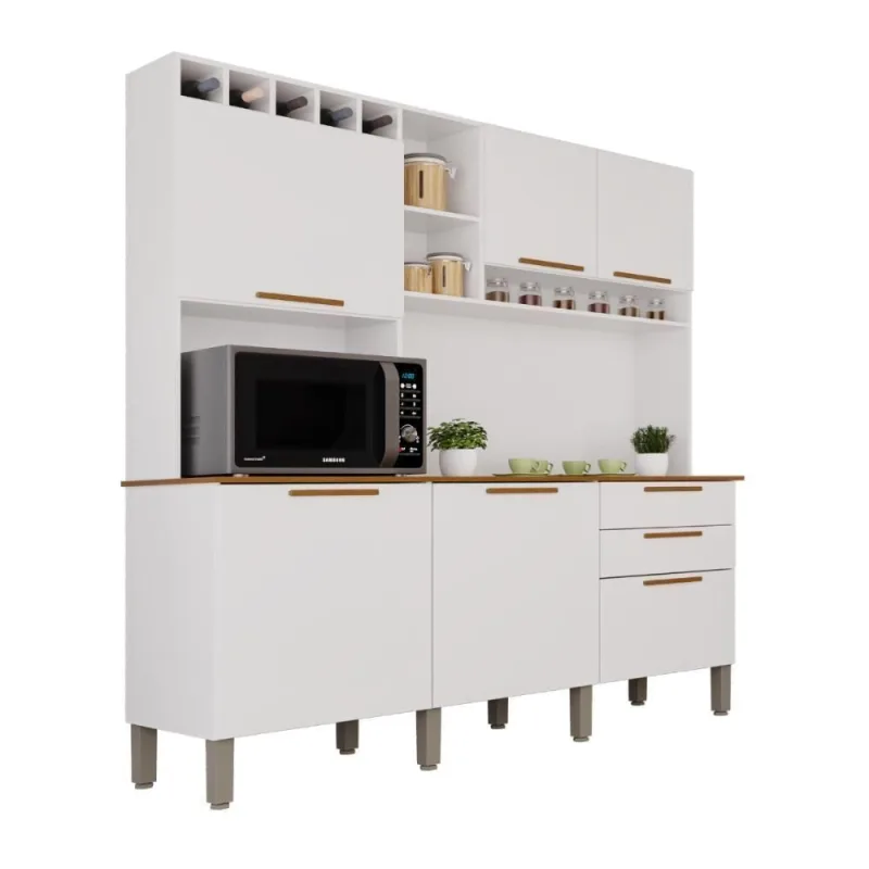 Armário de Cozinha Florença 6 Portas 2 Gavetas MDF 165CM Topázio - OUTRAS