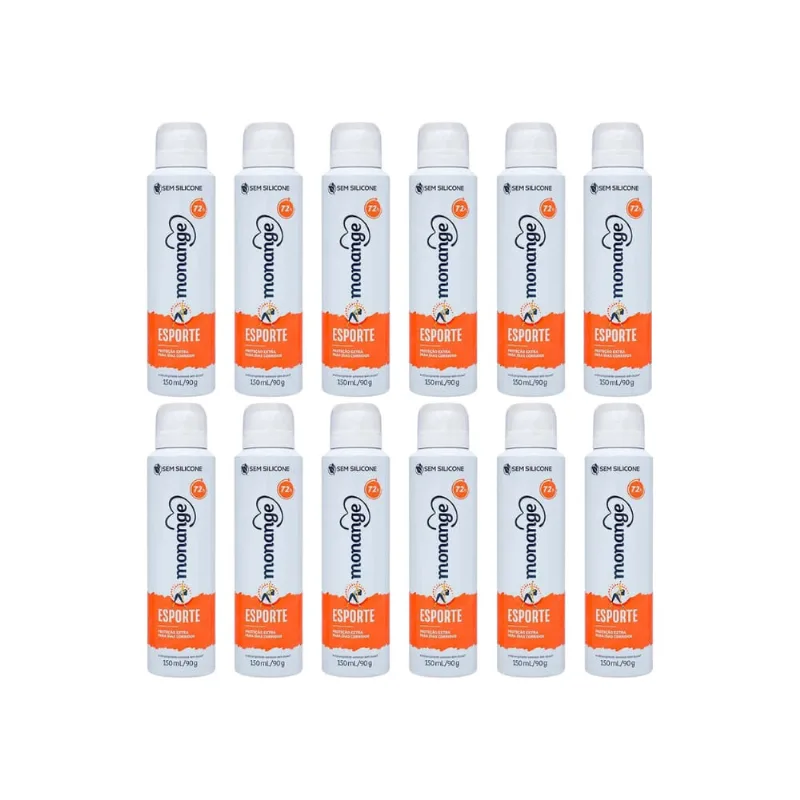 Desodorante Aero Monange 150ml Esporte - Kit C/12un
