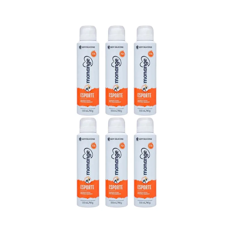 Desodorante Aero Monange 150ml Esporte - Kit C/6un