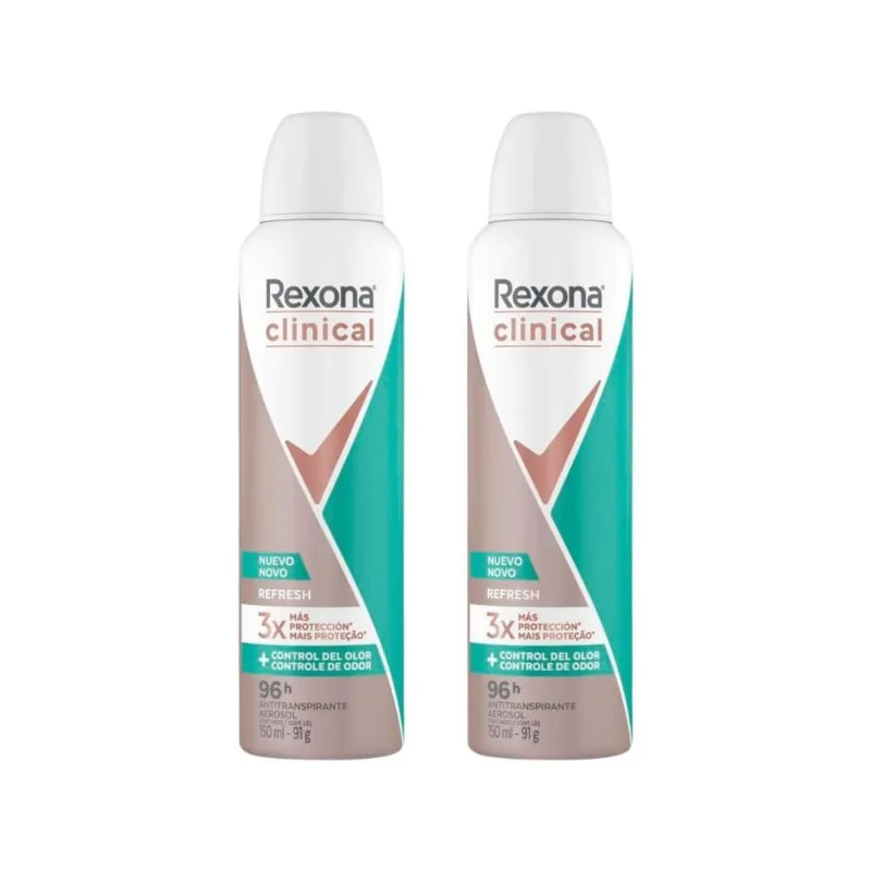 Desodorante Aero Rexona Clinical 150Ml Fem Refresh-Kit C/2Un