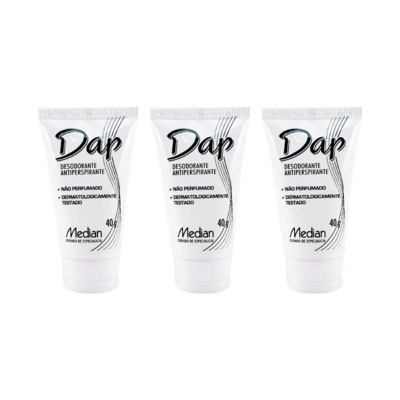 Desodorante Dap Creme Bisnaga 40G - Kit Com 3Un