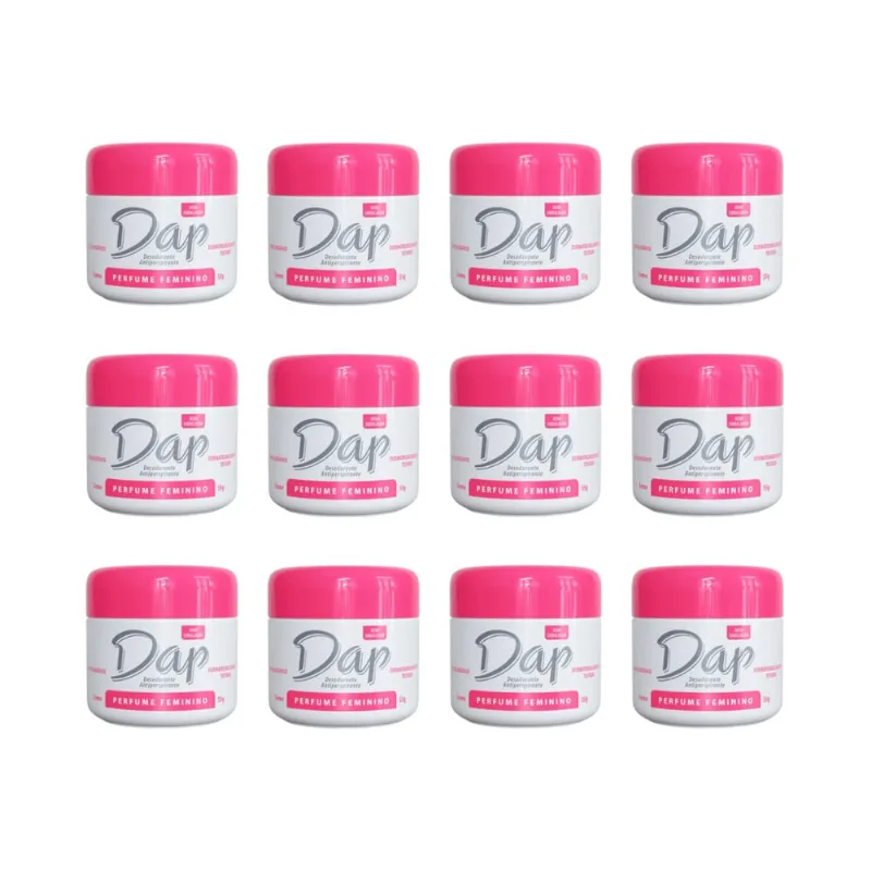 Desodorante Dap Creme Pote Perfume Feminino 55g - Kit C/12un