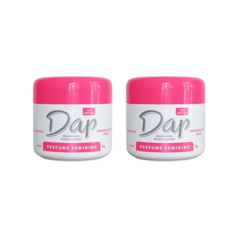 Desodorante Dap Creme Pote Perfume Feminino 55G - Kit 2Un