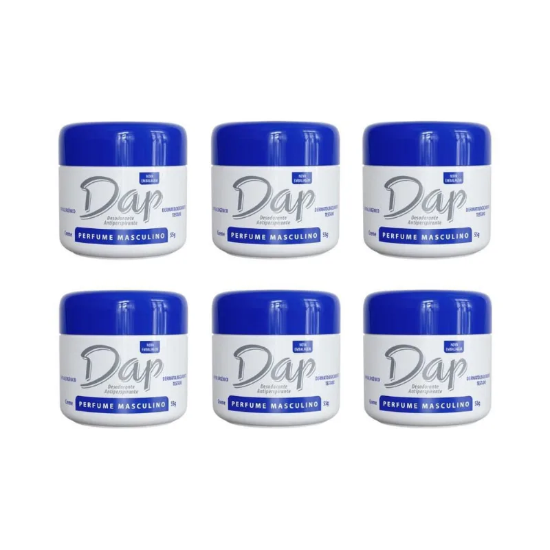 Desodorante Dap Creme Pote Perfume Masculino 55G - Kit C/6Un