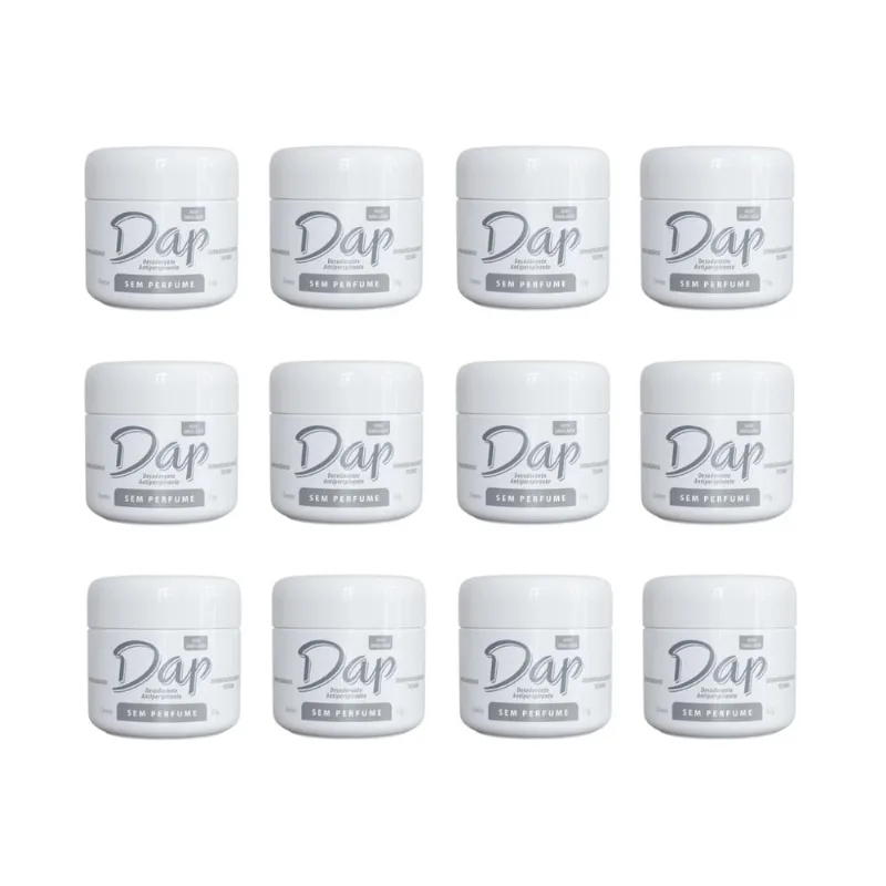 Desodorante Dap Creme Pote Sem Perfume 55g - Kit c/ 12un