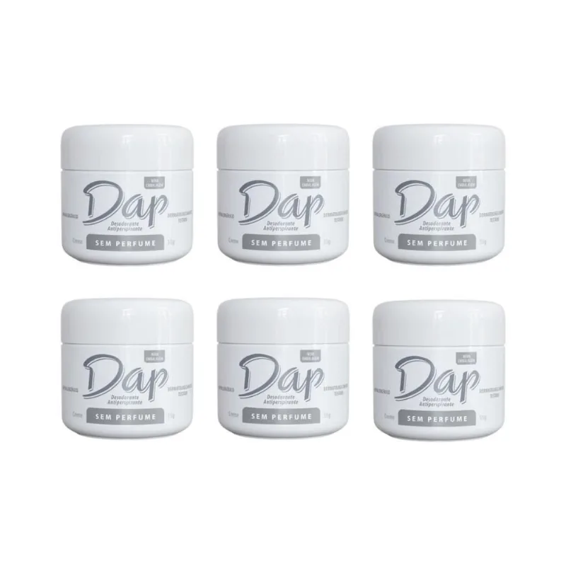 Desodorante Dap Creme Pote Sem Perfume 55G - Kit Com 6Un