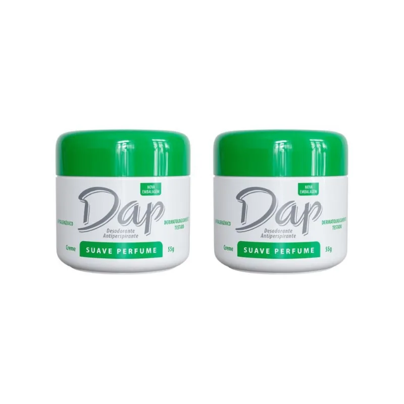 Desodorante Dap Creme Pote Suave Perfume 55G - Kit Com 2Un