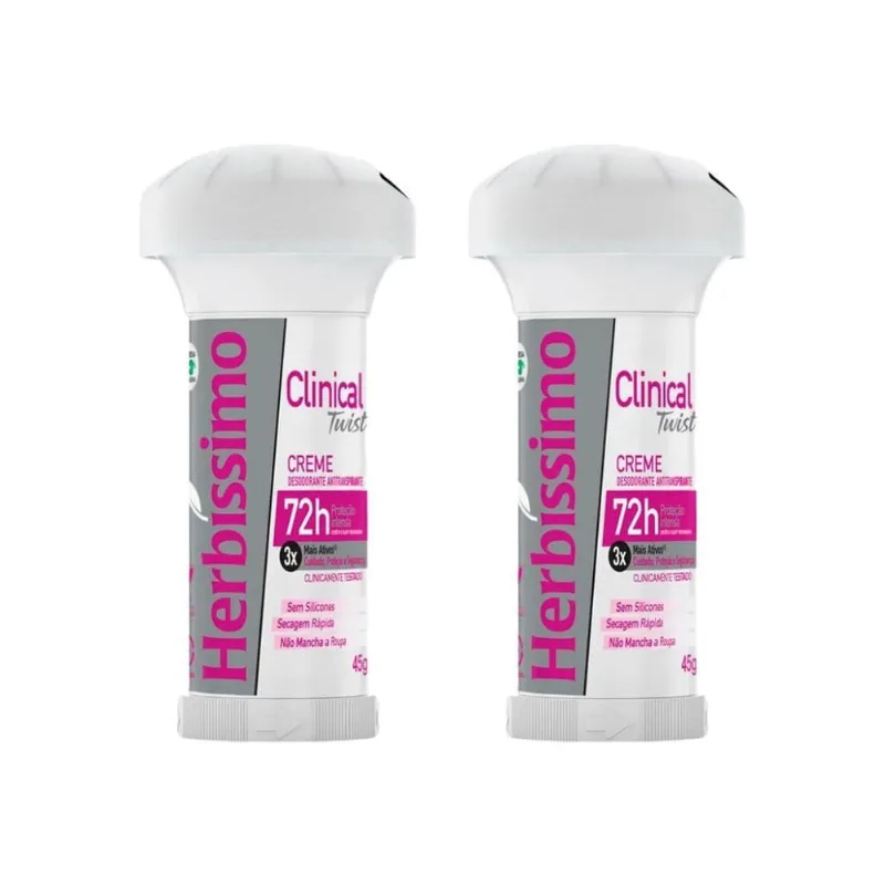 Desodorante Herbissimo Stick Creme Twist Clinical 45G - 2Un