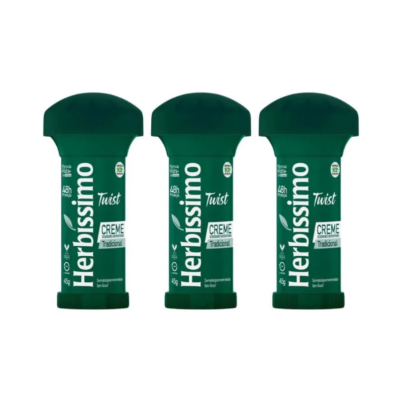 Desodorante Herbissimo Stick Creme Twist Tradicional - 3Un