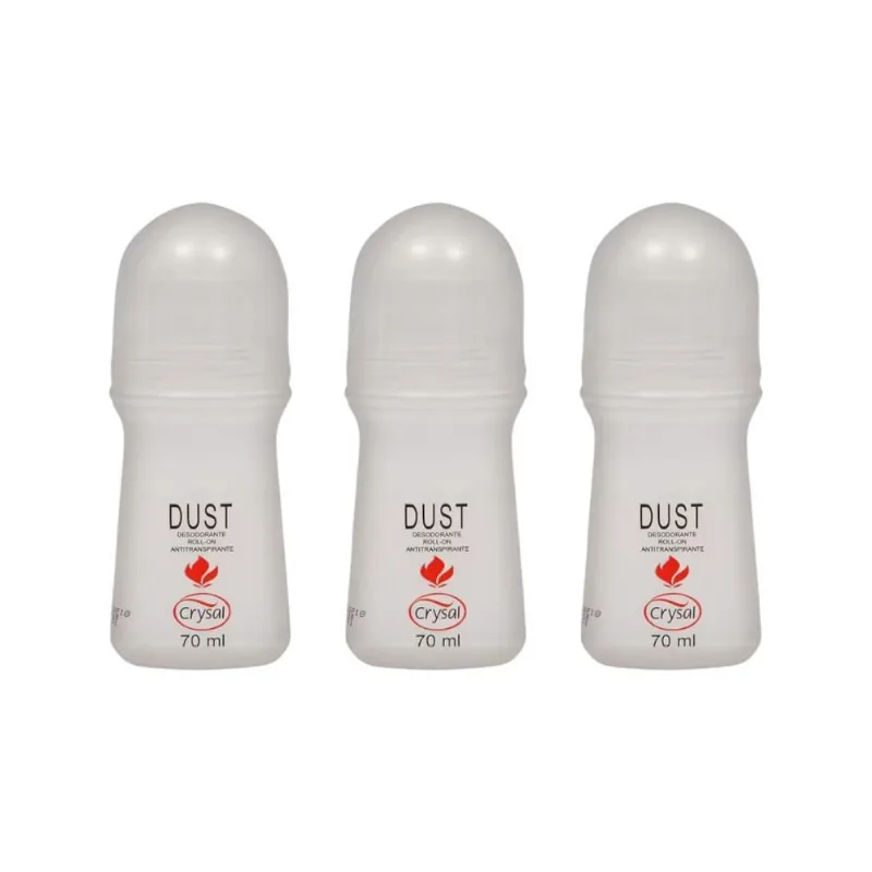 Desodorante Roll-On Crysal 70Ml Dust - Kit Com 3Un
