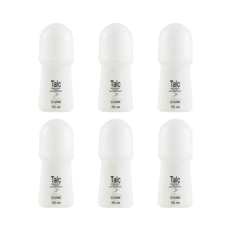 Desodorante Roll-On Crysal 70Ml Talc - Kit Com 6Un