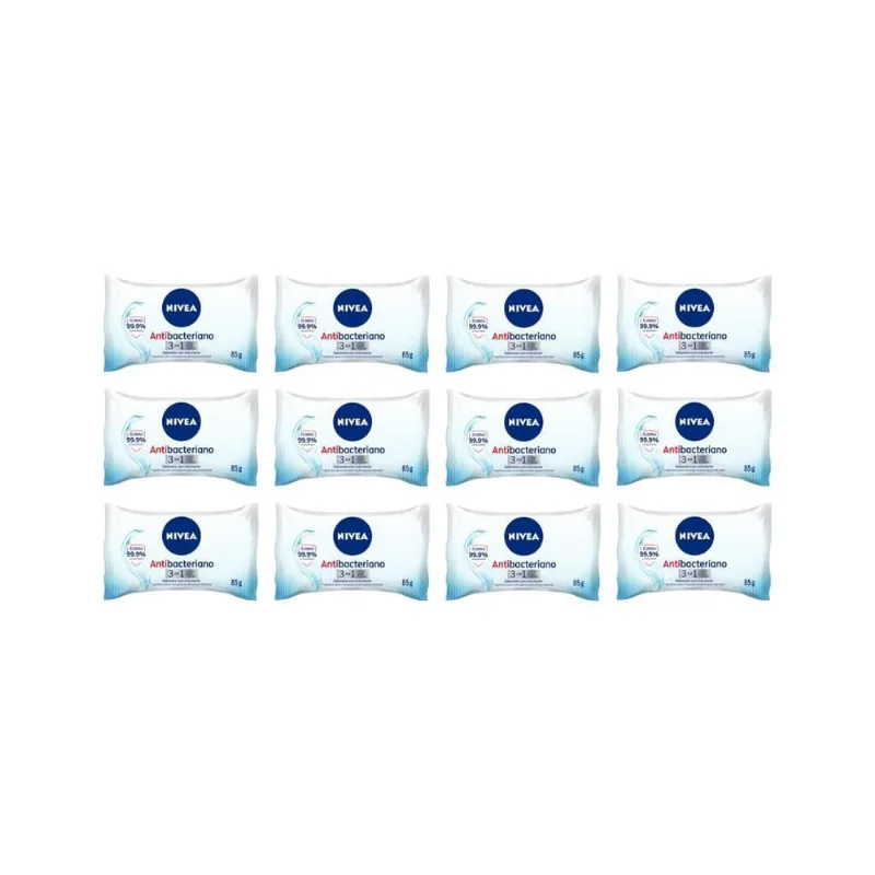 Sabonete Nivea 85G Antibac 3Em1 - Kit C/12Un