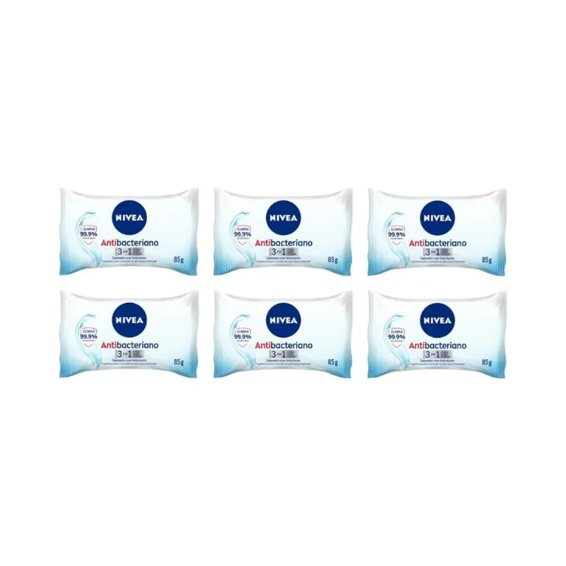 Sabonete Nivea 85G Antibac 3Em1 - Kit C/6Un