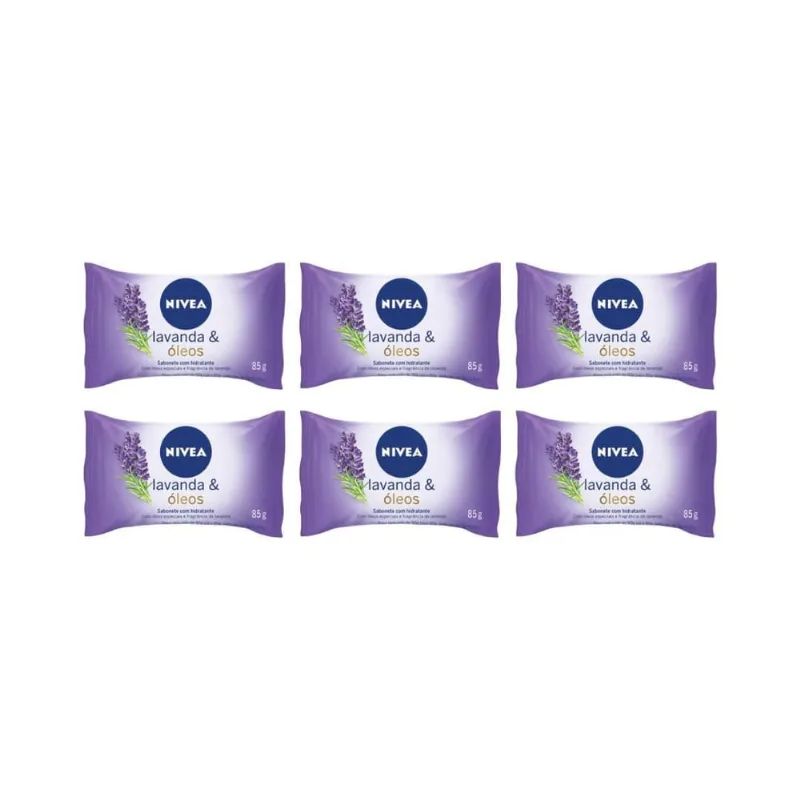 Sabonete Nivea 85G Lavanda/Oleos - Kit C/6Un