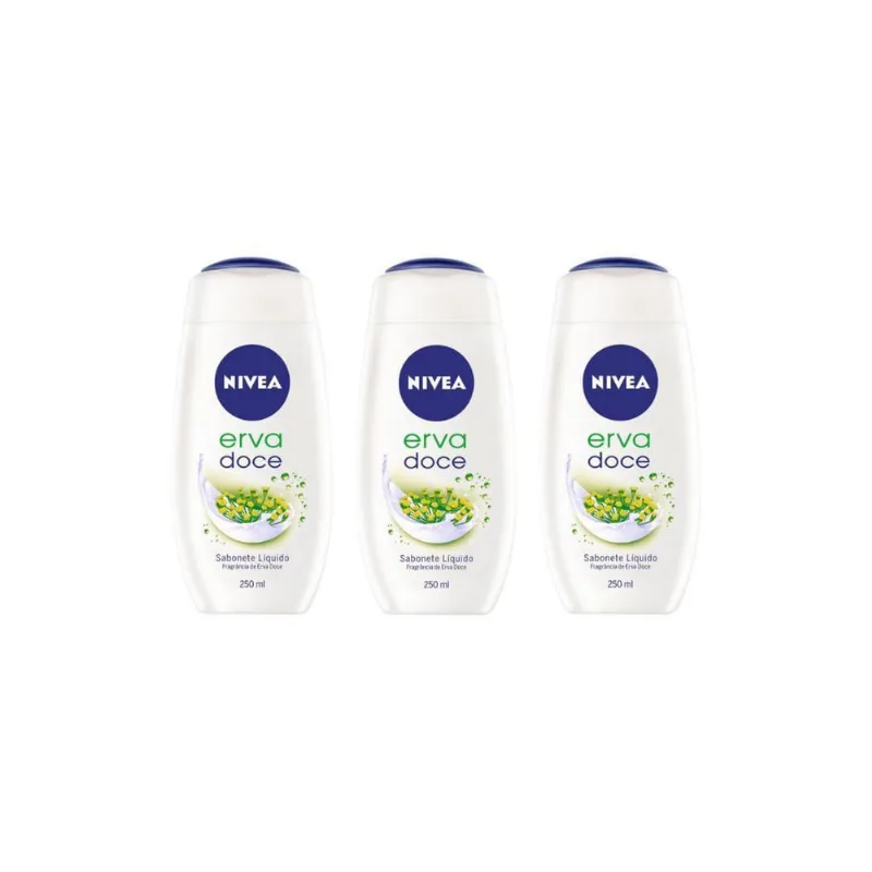 Sabonete Liquido Nivea 250Ml Erva Doce Therapy - Kit C/3Un