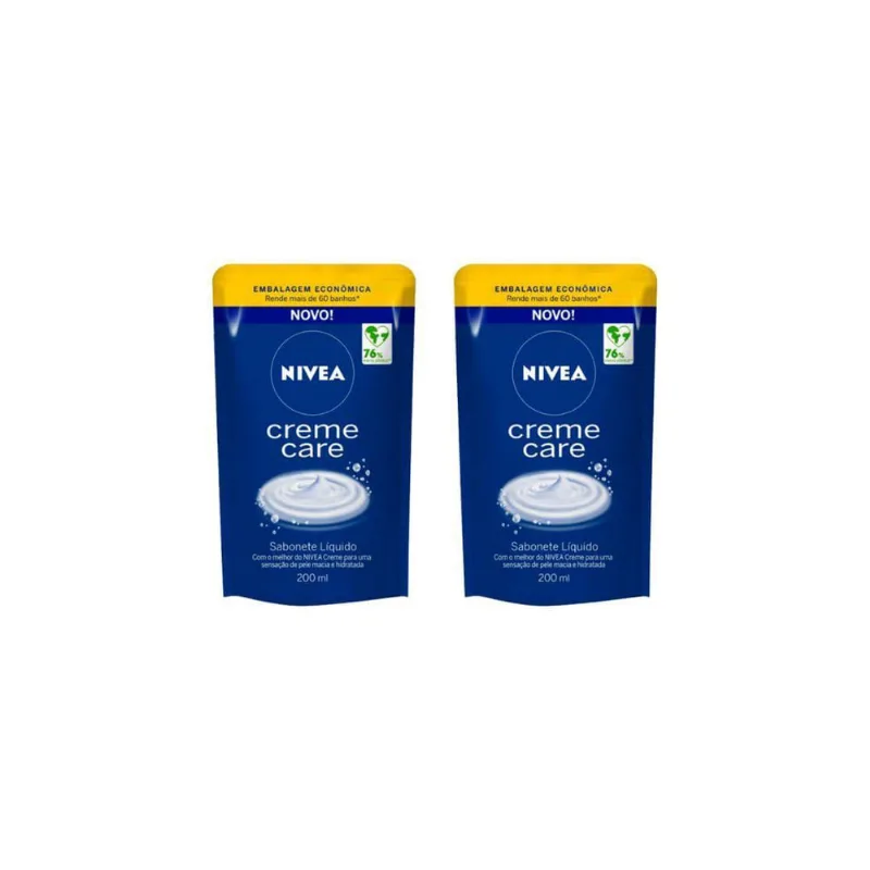 Sabonete Liquido Nivea Refil 200Ml Cr Care - Kit C/2Un