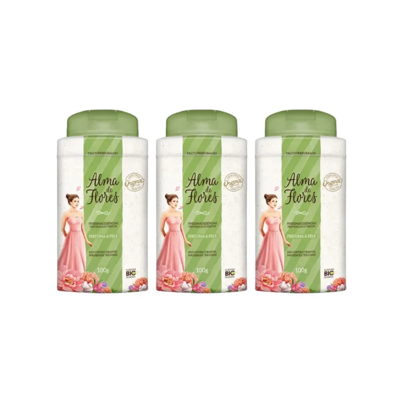 Talco Alma De Flores 100g Finiss Essencias Classico-Kit C3un