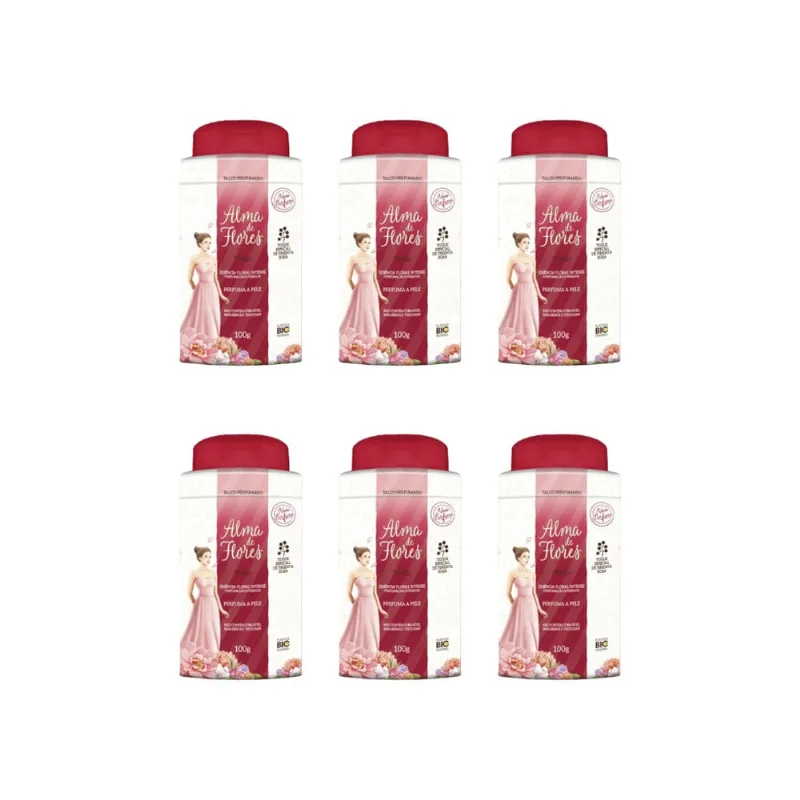 Talco Alma De Flores 100g Floral Intense-Kit C/6un