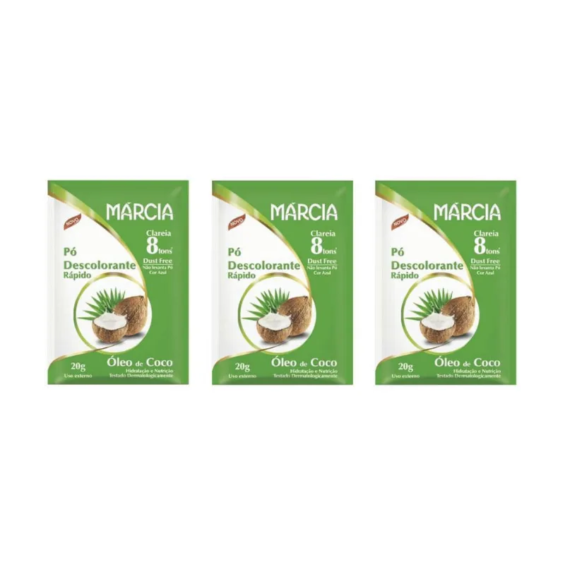 Po Descolorante Marcia Oleo De Coco 20G - Kit Com 3Un