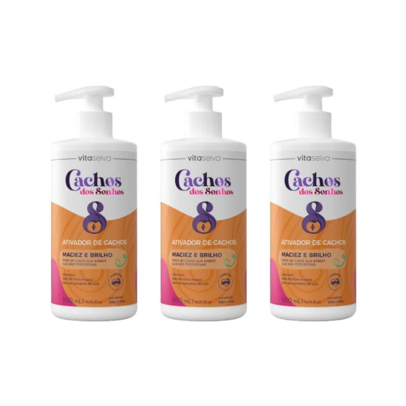 Ativador De Cachos Vita Seiva Cachos Dos Sonhos 500Ml - 3Un