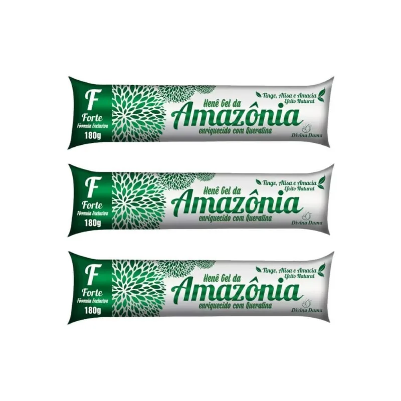Hene Amazonia Divina Dama 180G Gel Forte - Kit Com 3Un