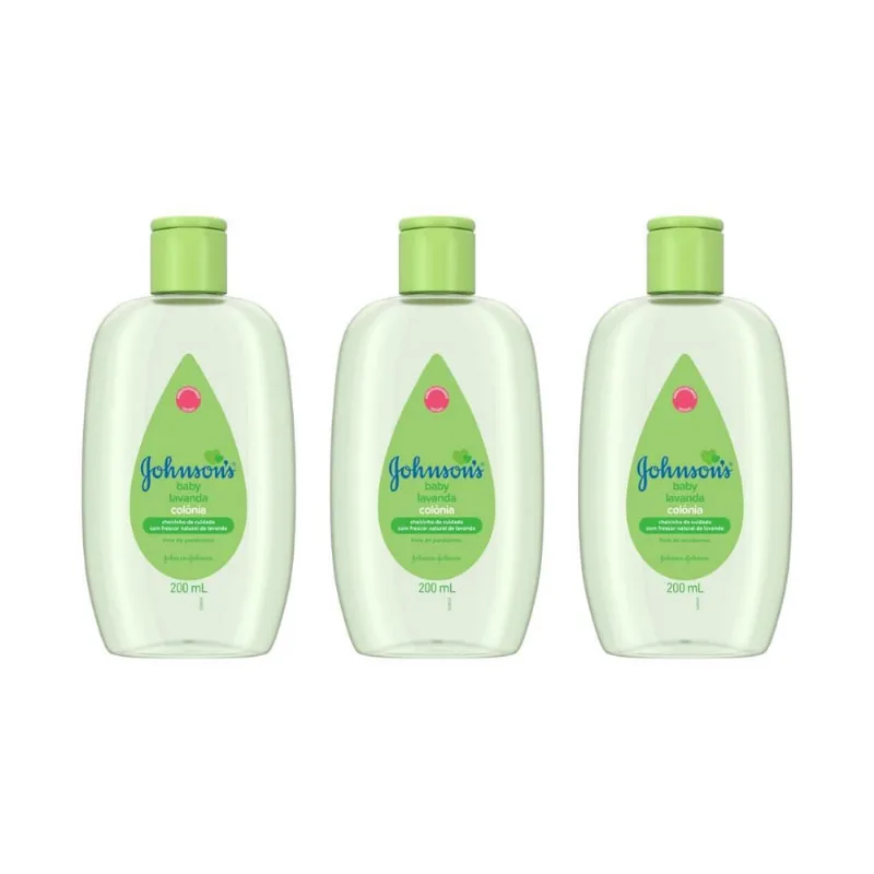 Colonia Johnsons Baby 200Ml Lavanda - Kit Com 3Un