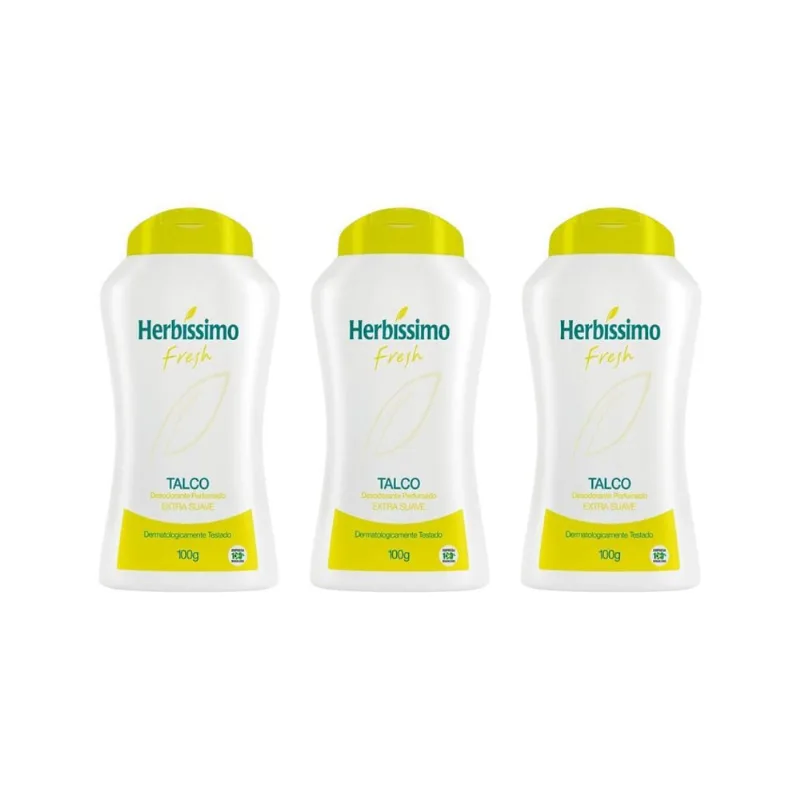 Talco Herbissimo 100G Fresh - Kit C/3Un