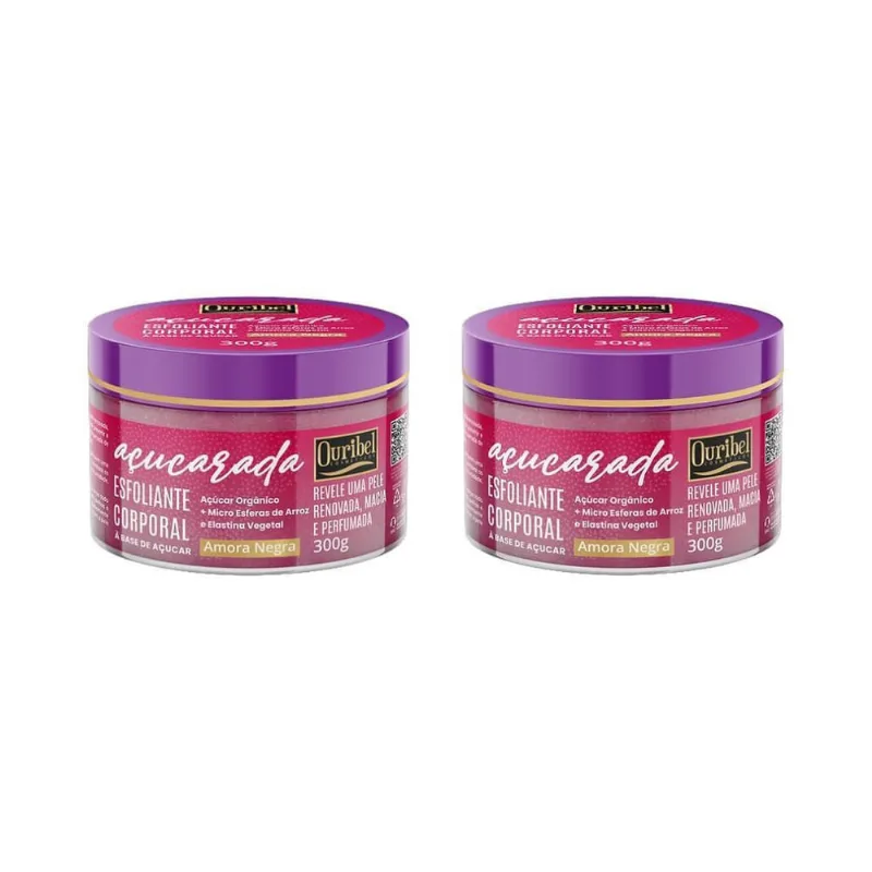 Creme Esfoliante Corporal Ouribel Amora Negra 300G-Kit C/2Un