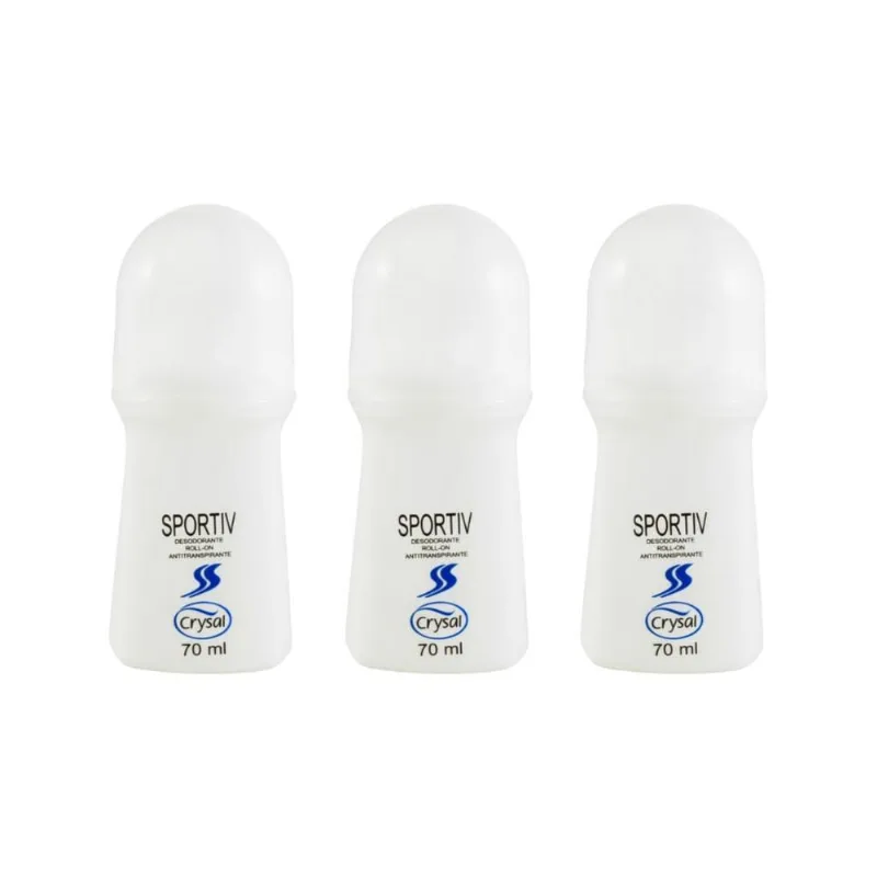 Desodorante Roll-On Crysal 70Ml Sportiv - Kit Com 3Un