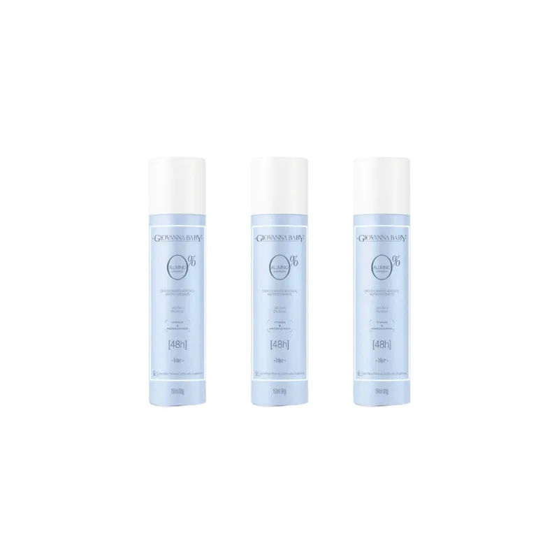 Desodorante Aero Giovanna Baby 150ml 0% Aluminio Blue - 3un