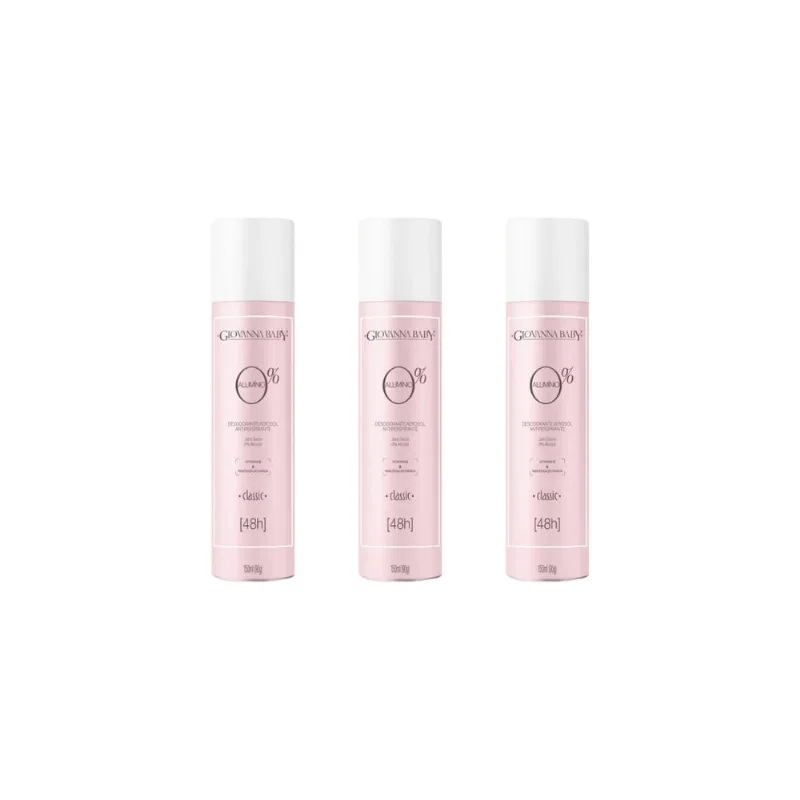 Desodorante Aero Giovanna Baby 150ml 0% Aluminio Classic-3un