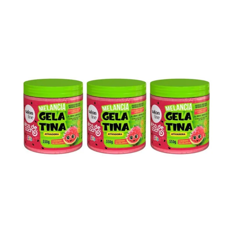 Gelatina Cap Salon Line 550G Todecacho Kids Melancia-Kit 3Un