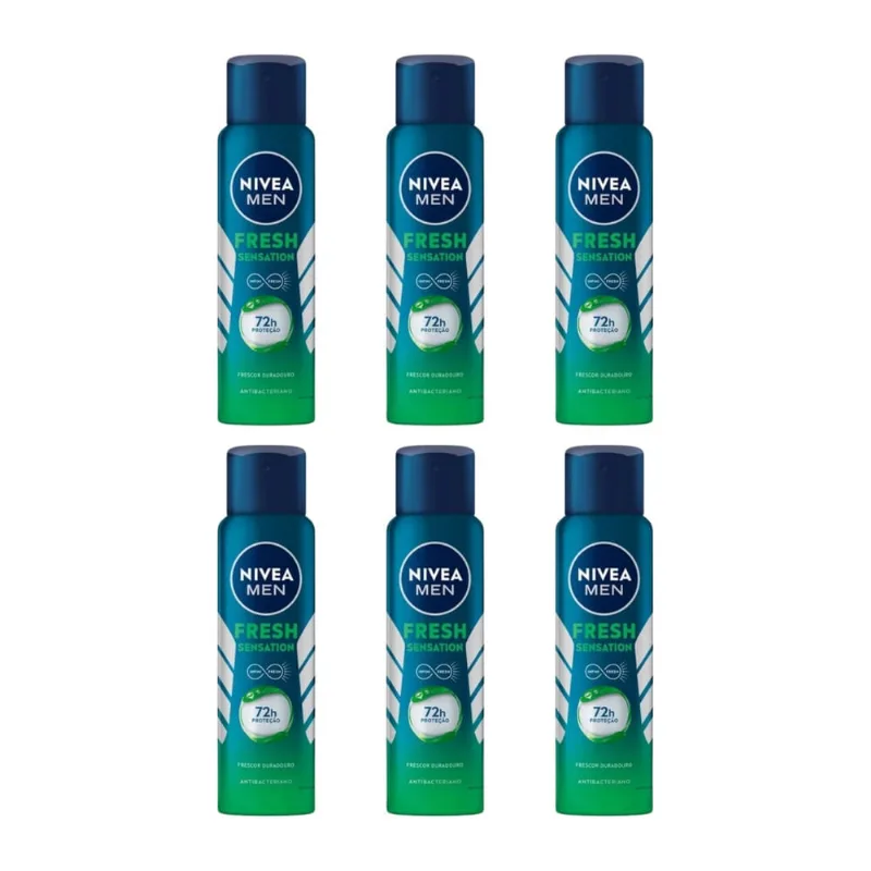 Desodorante Aero Nivea 150ml Masc Antibac fr Sensation - 6un