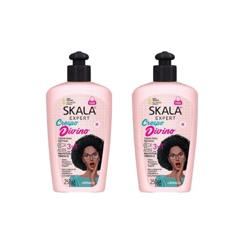 Creme Para Pentear Skala Crespo Divino 250G - Kit Com 2Un