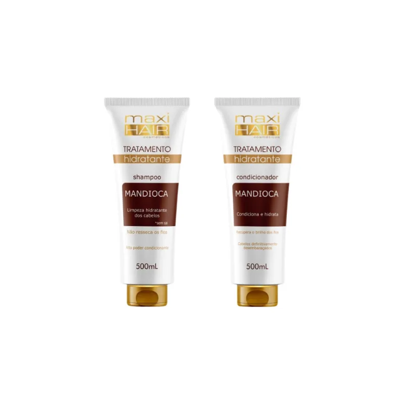 Kit Mandioca Trat Hidratante Maxihair Shampoo + Cond 500ml