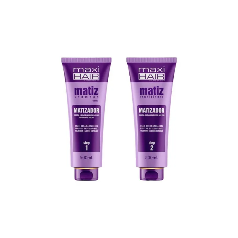 Kit Matizador Maxihair Shampoo + Cond 500Ml