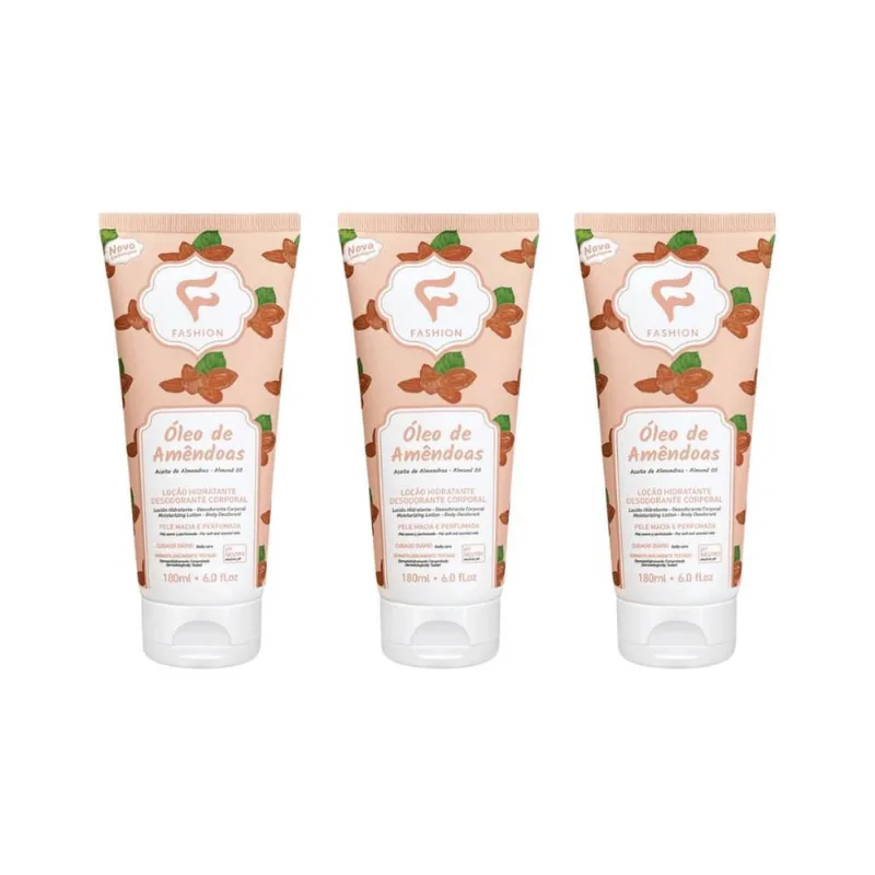 Loçao Hidratante Fashion 180Ml Oleo De Amendoas 180Ml - 3Un