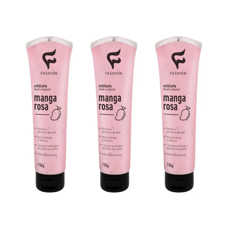 Esfoliante Fashion Facial e Corporal 150g Manga Rosa - 3un