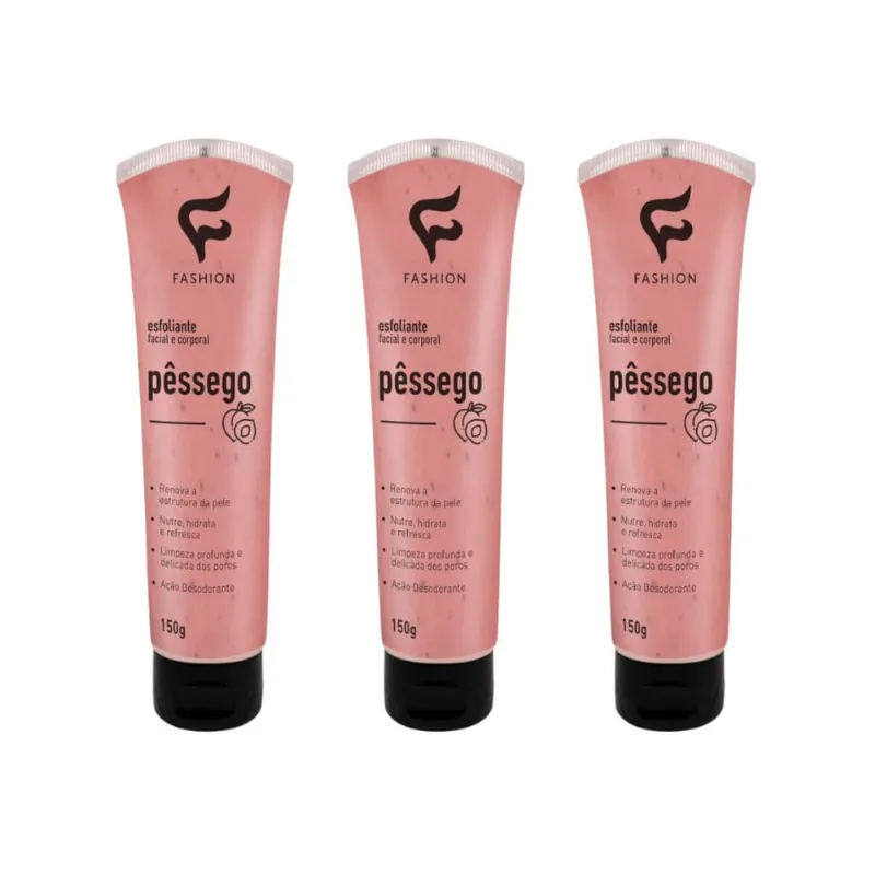 Esfoliante Fashion Facial e Corporal 150g Pessego - 3un