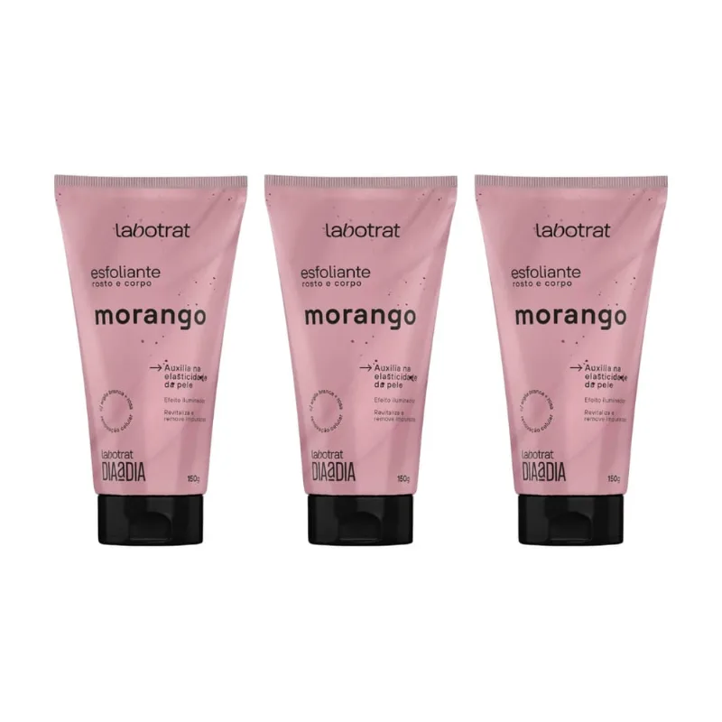 Esfoliante Labotrat Corpo e Rosto 150g Morango - Kit c/ 3un