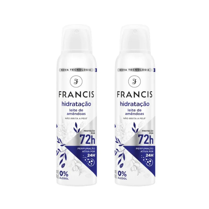 Desodorante Aero Francis Hidr Leite de Amendoas- Kit c/ 2un