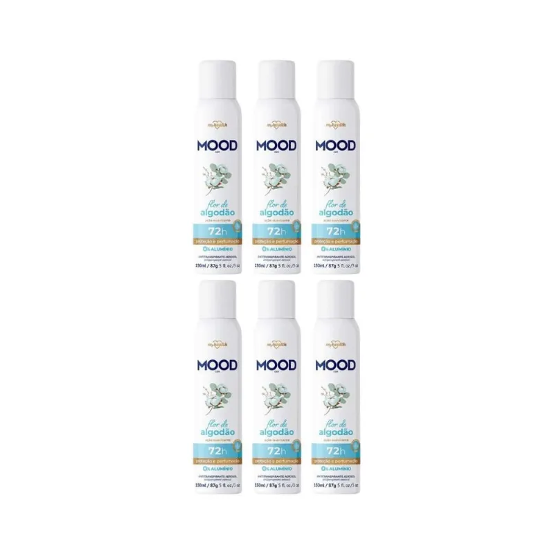 Desodorante Aero Mood 150Ml Flor De Algodao - Kit C/6Un