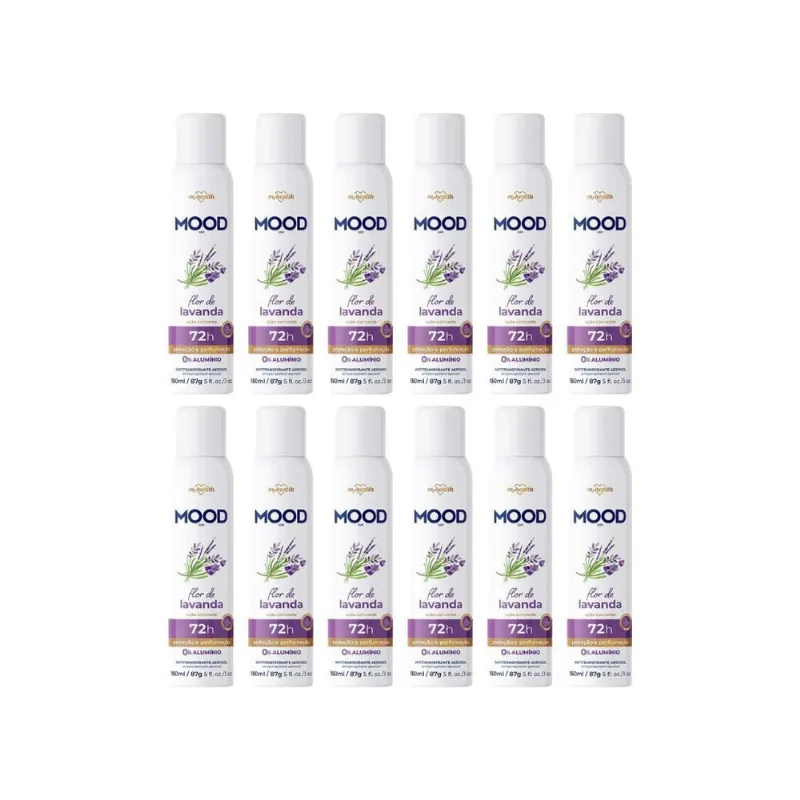 Desodorante Aero Mood 150Ml Flor De Lavanda - Kit C/12Un