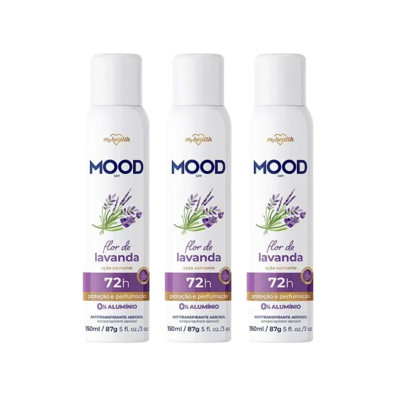 Desodorante Aero Mood 150Ml Flor De Lavanda - Kit C/3Un