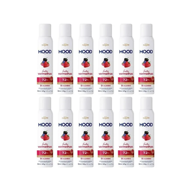 Desodorante Aero Mood 150Ml Frutas Vermelhas - Kit C/12Un